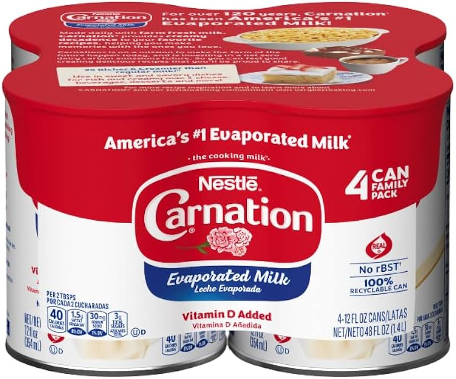 CARNATION Evaporated Milk 4 Count, 12 Fl Oz | Amazon (US)