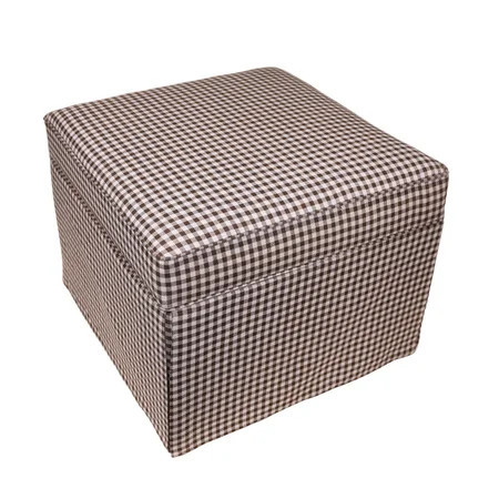 My Texas House Alamo Large Skirted Ottoman, Gingham Fabric | Walmart (US)
