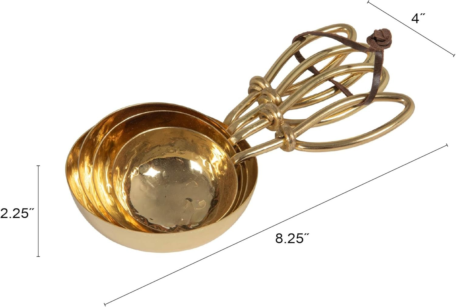 Creative Co-Op Set of 4 Hammered Stainless Steel Scoops, Gold Finish | Amazon (US)