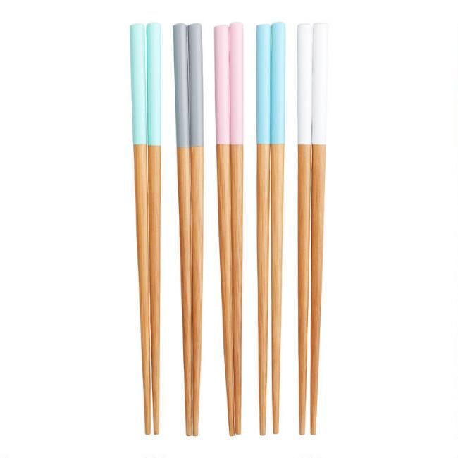 Multicolor Pastel Dipped Bamboo Chopsticks 5 Pack | World Market