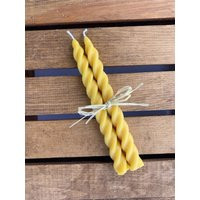 Spiral Taper Beeswax Candle - Set Of 2 Candles - Twisted 7.25"" Swirled Candle | Etsy (US)