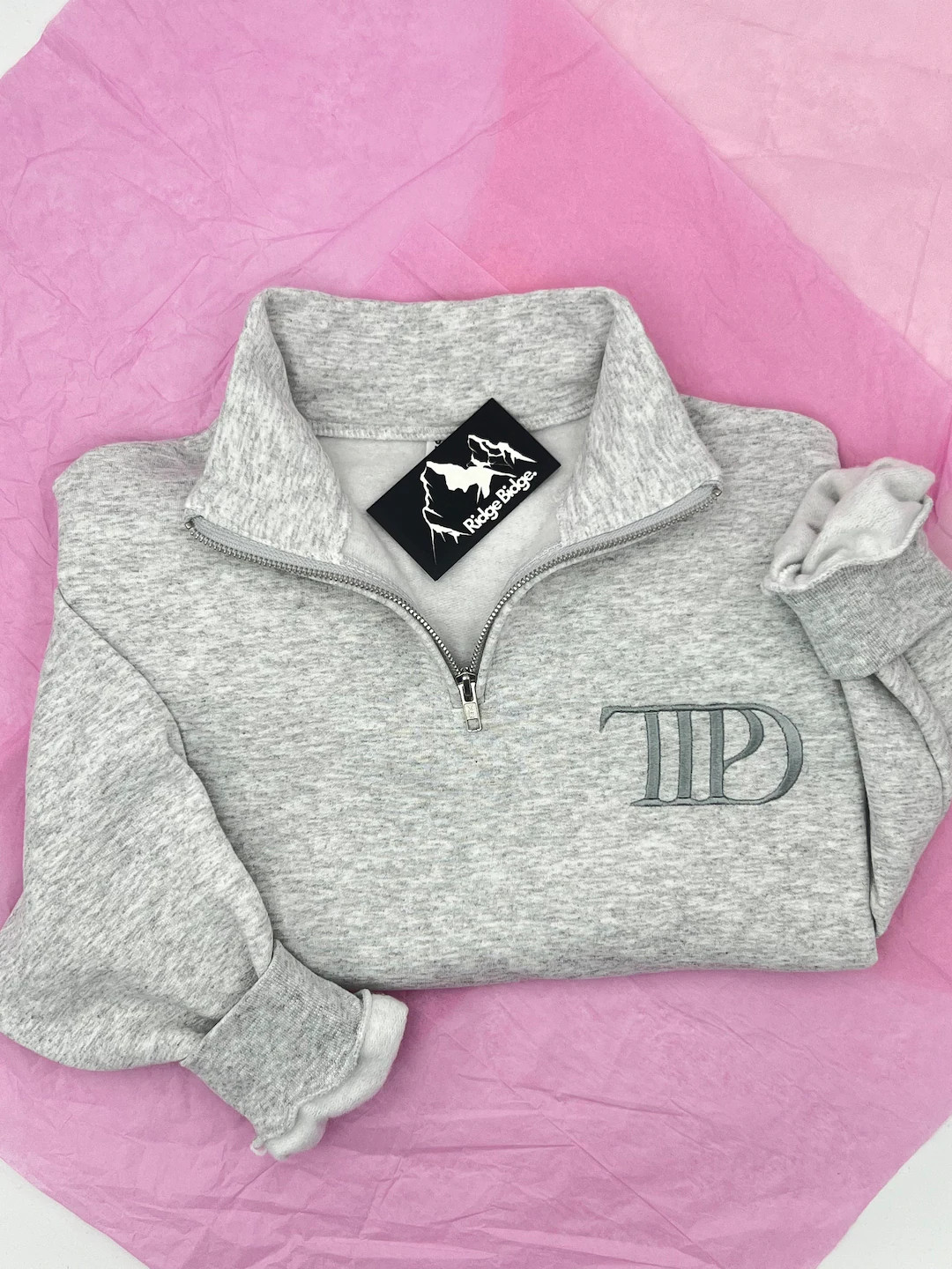 TTPD Embroidered Quarter Zip Sweatshirt The Tortured Poets Department | Etsy (US)