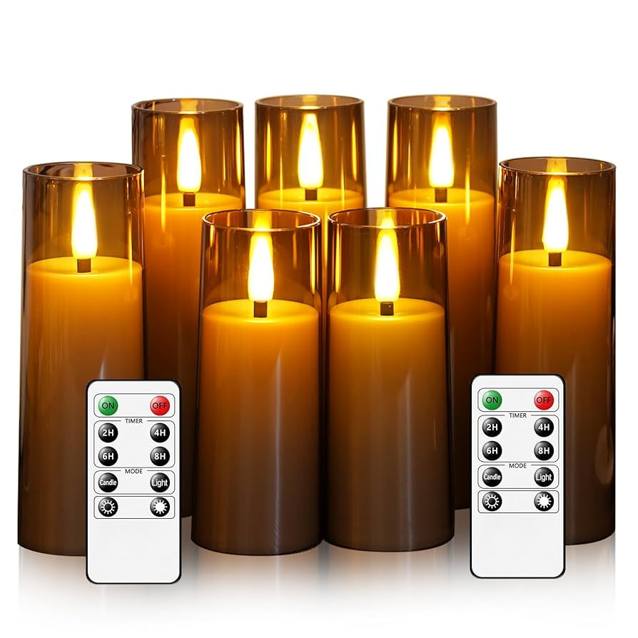 Flameless LED Candles, Battery Operated Candles with Remote and Timer, Set of 7 Flickering Realis... | Amazon (US)