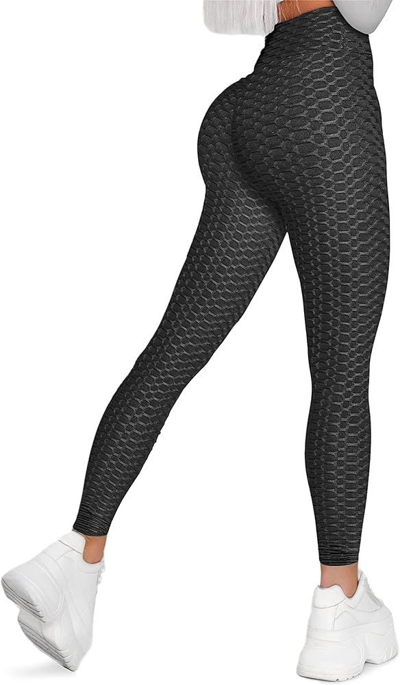 Women's High Waist Active Stretch Workout Yoga Pants - Tummy Control Anti Cellulite Ruched Butt L... | Amazon (US)