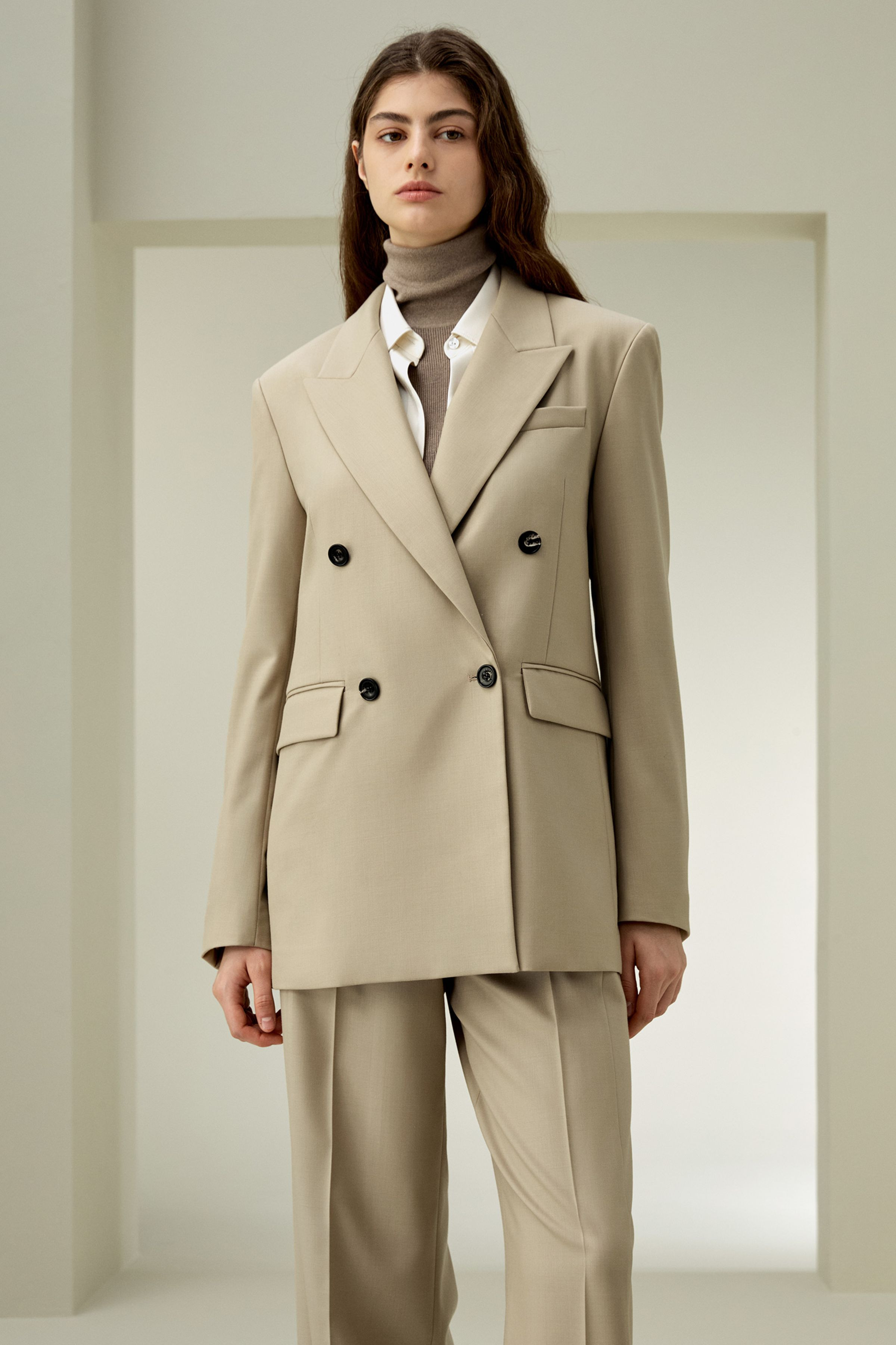 Modern Beauty Silk Wool Blazer | LilySilk