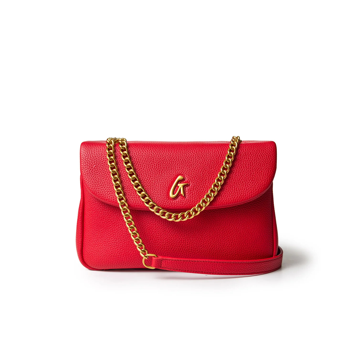 MEDIUM PEBBLE FLAP BAG - RED | Glam-Aholic Lifestyle