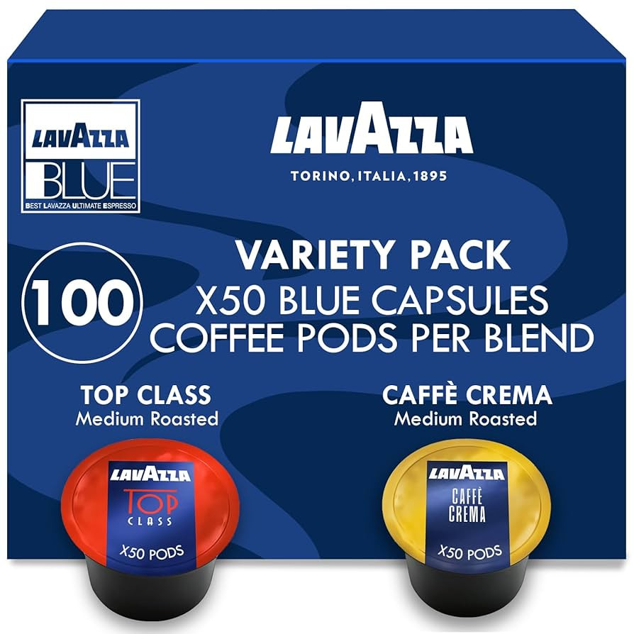 Lavazza Blue Coffee Capsules Variety Pack – 100 Count (50 Pods Each) – Includes Top Class & C... | Amazon (US)