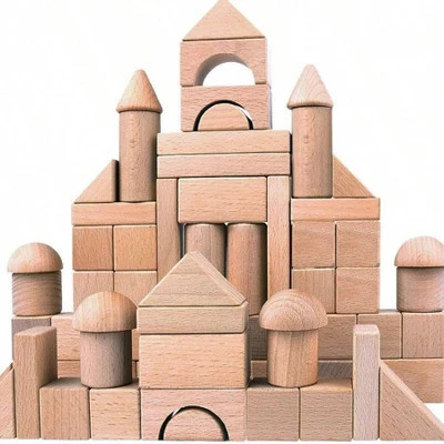 Wooden Building Blocks Set - Stacking Game Construction Toys, Geometry Blocks ,Wooden building blocks, safe and durable Multicolor Standard | Target
