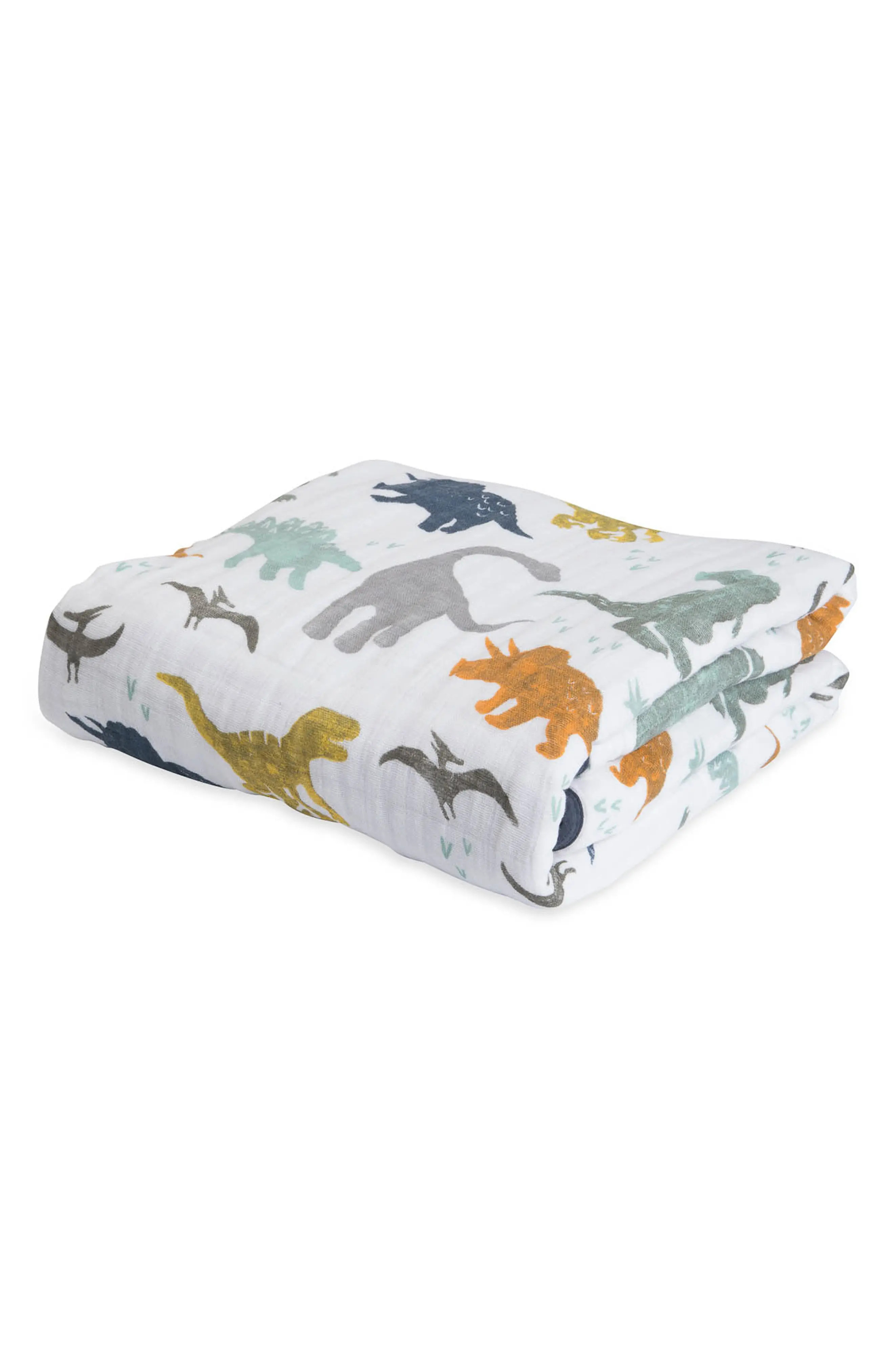 little unicorn Cotton Muslin Quilt in Dino Friends at Nordstrom | Nordstrom