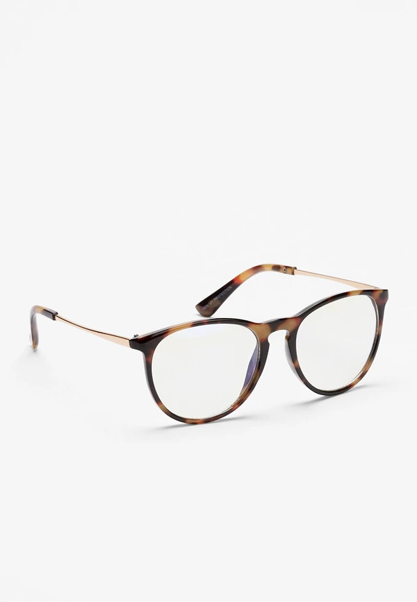 Gold Tortoise Round Blue Light Blocking Glasses | Maurices