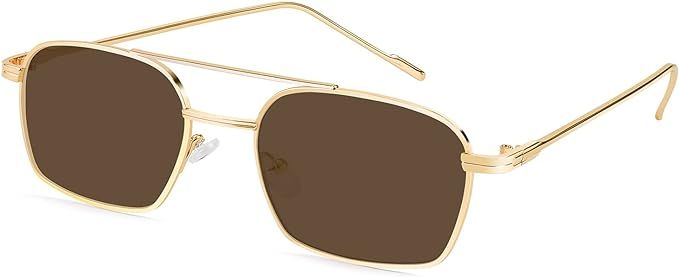 FEISEDY Fashion Square Aviator Sunglasses Women Men Trendy Retro Metal Frame Sun Glasses Candy Co... | Amazon (US)