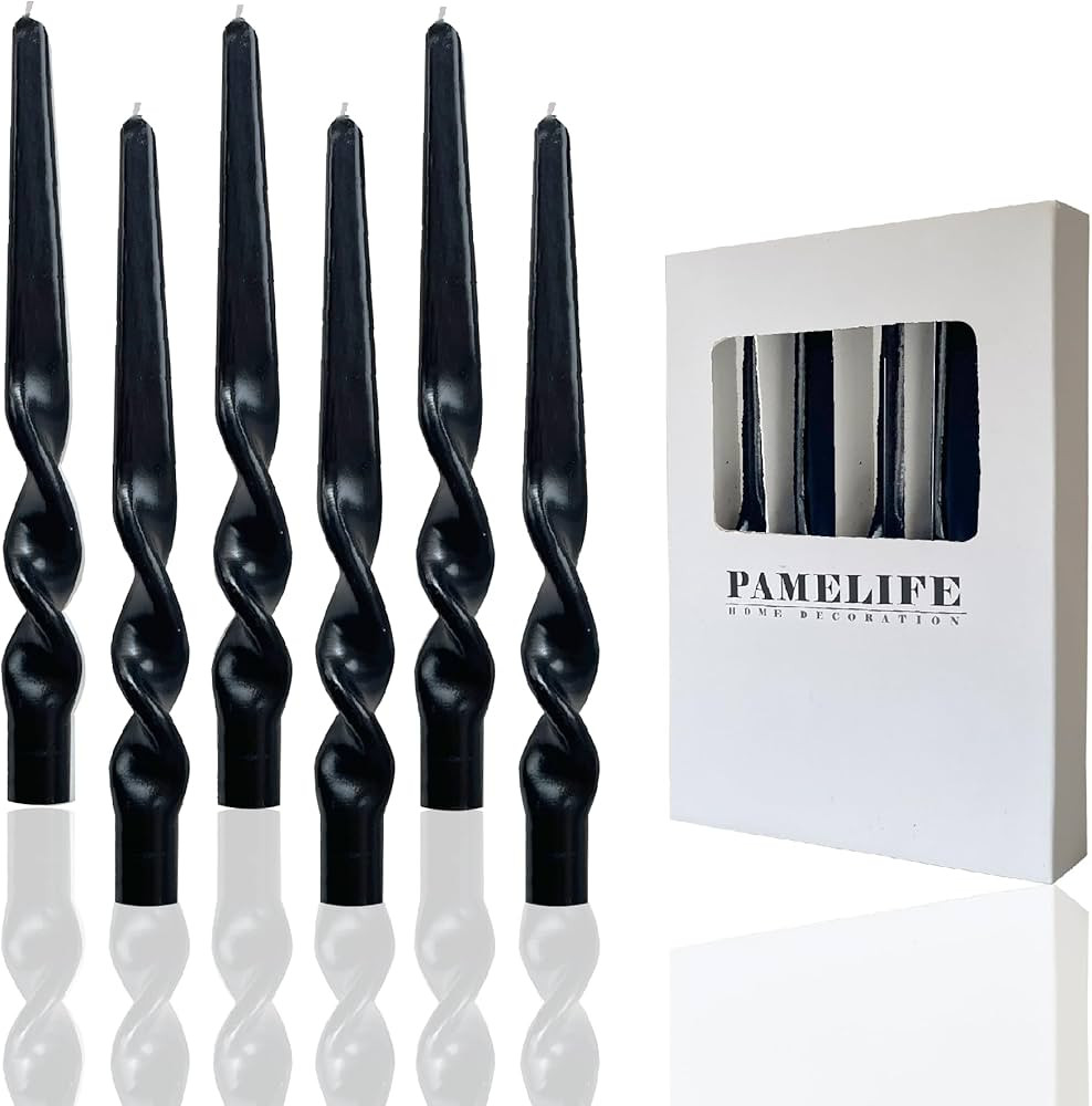 PAMELIFE Spiral Taper Candles - Set of 6 Twisted Candle 9.5 Inch Tall for Home Decoration Holiday... | Amazon (US)