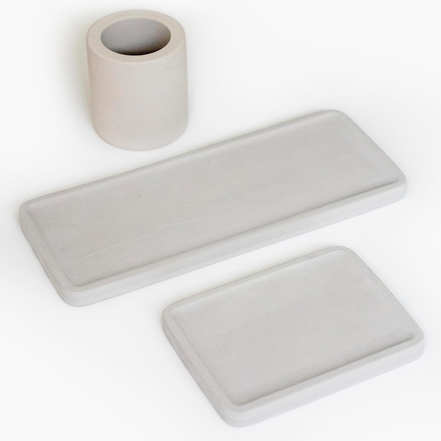 Diatomaceous Earth Stone Bath Set with Tray, Soap Dish, Toothbrush Cup - Matches Most Diatomite R... | Amazon (US)