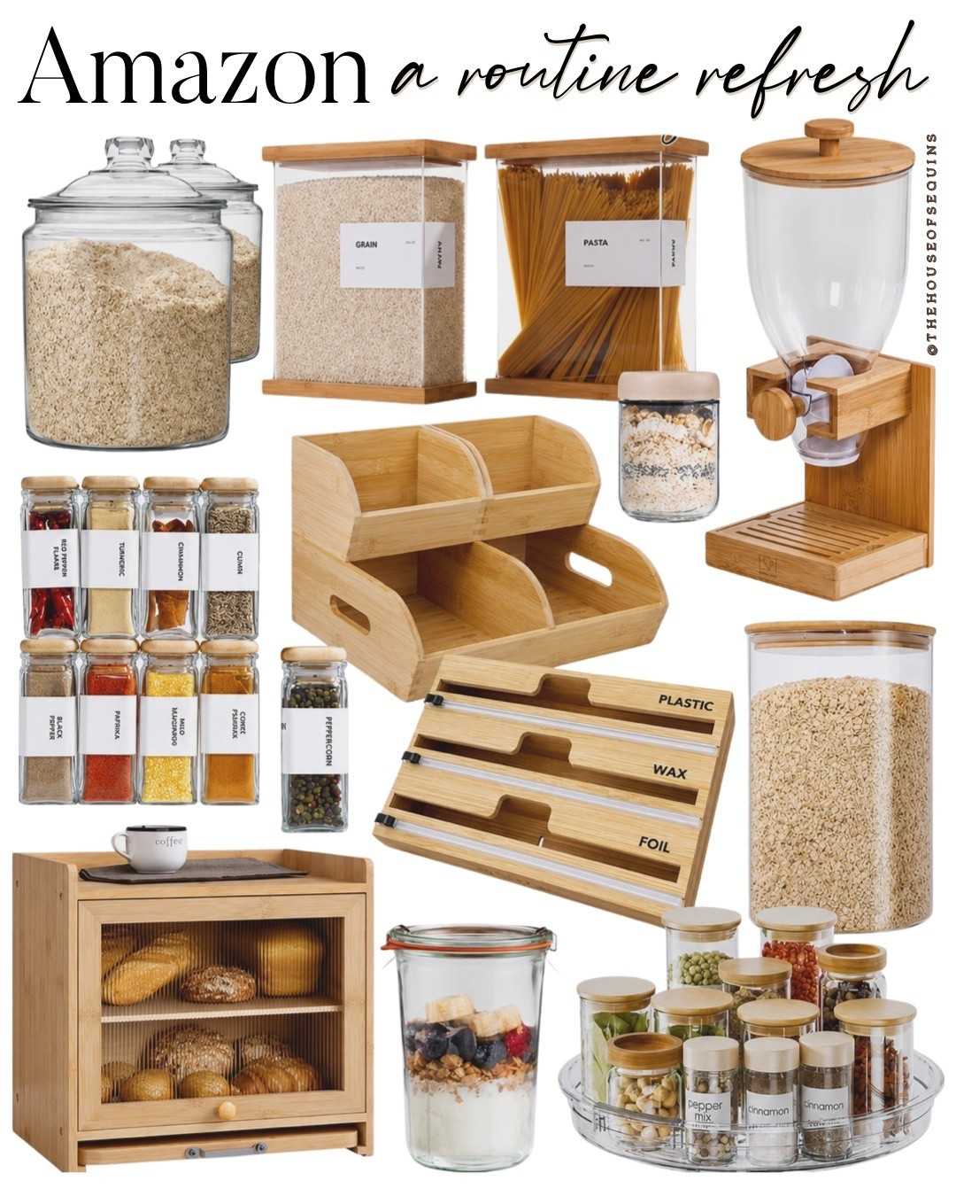 Shop my routine refresh Amazon kitchen organization finds! Home organization, pantry organization, food storage, Meal prep, pantry storage#LTKSaleAlert #LTKfoodie

Comment SHOP below to receive a DM with the link to this post on my LTK ⬇ https://liketk.it/6jqn6

#LTKhome