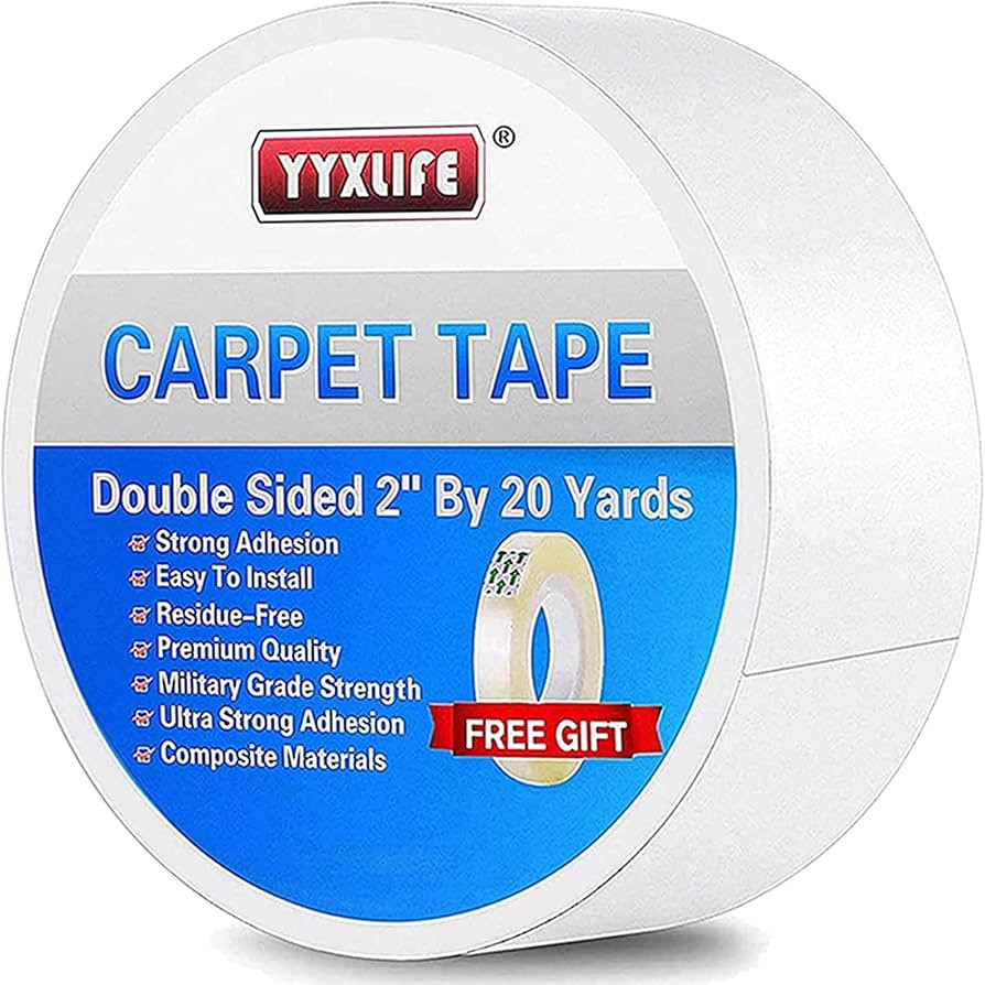 YYXLIFE Double Sided Carpet Tape,2Inch x 20 Yards,for Area Rugs Carpet Adhesive Removable Multi-P... | Amazon (US)