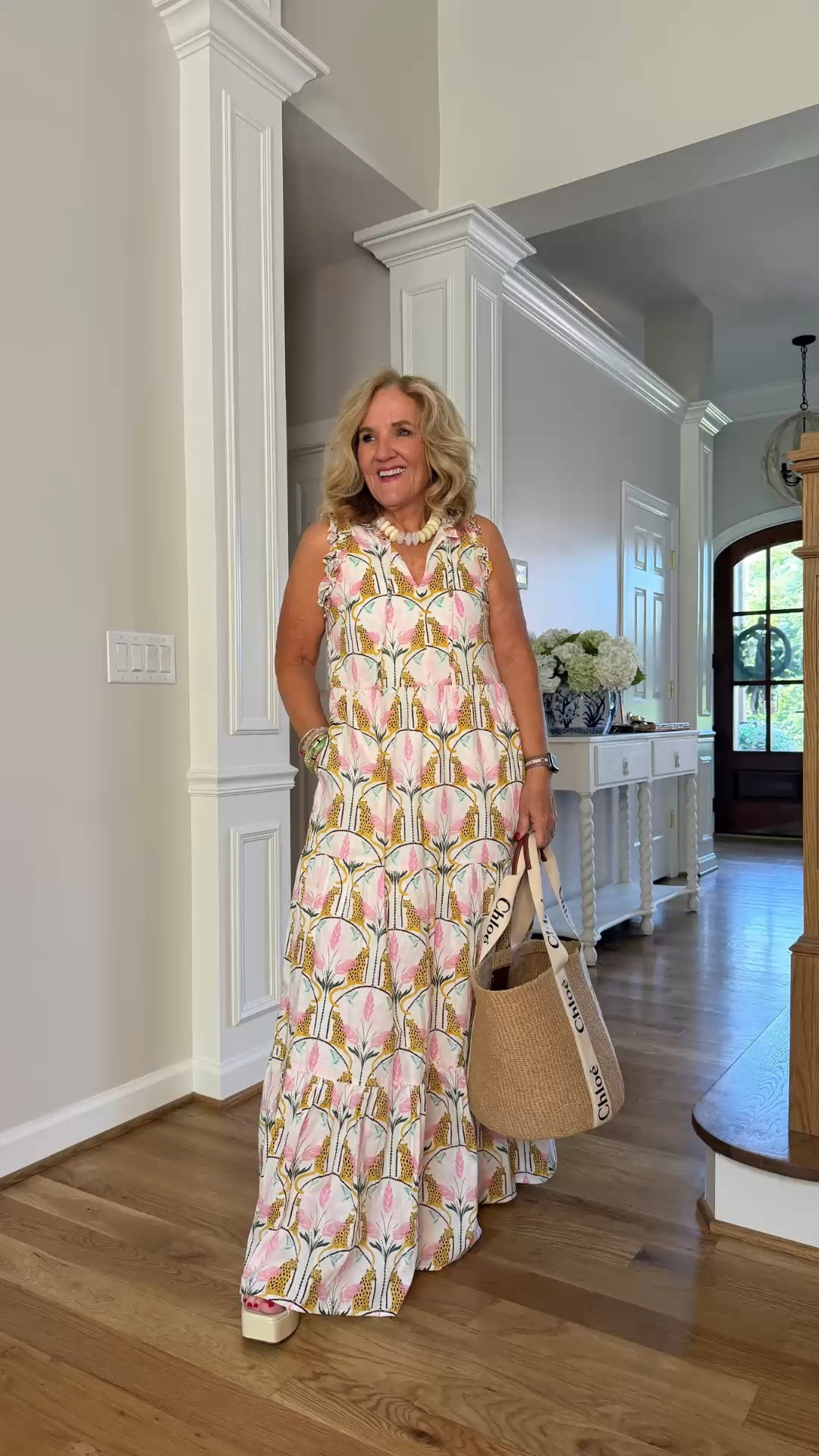 This colorful floral maxi dress is feminine, breezy, and made for warm-weather occasions. The flowy silhouette makes it comfortable, while the woven tote and platform sandals keep the look polished and vacation-ready.

💡 LTK MADE EASY
❤️ Heart = Support my posts!
🔖 Save = Get sale & restock alerts
📋 Lists = Keep favorites organized
📲 Share = Send lists and products to a friend. Hello, Christmas List!
💬 Comment = Ask me anything about what I'm wearing.:-)

#LTKdayinmylife #LTKgrwm #LTKootd