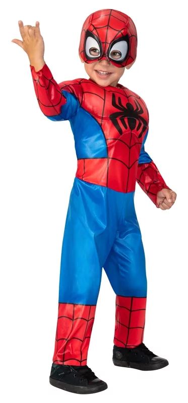 Toddler Officially Licensed Boys Marvel Spiderman Toddler Halloween Costume, 2T, Red and Blue | Walmart (US)