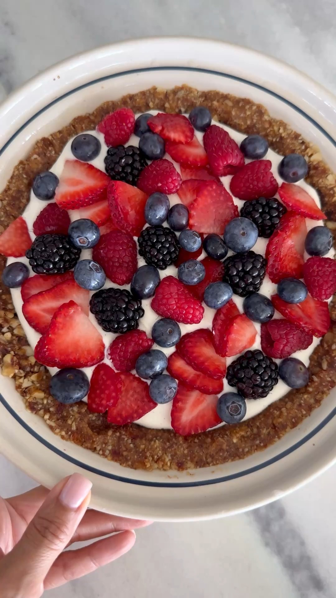 Greek Yogurt Pie with Date-Nut Crust