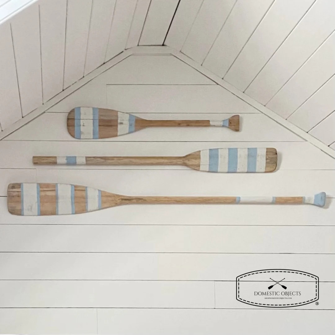 Painted Paddle | Decorative Oar | Coastal Beach House Wall Art | Vintage Inspired | Coastal Blue ... | Etsy (US)