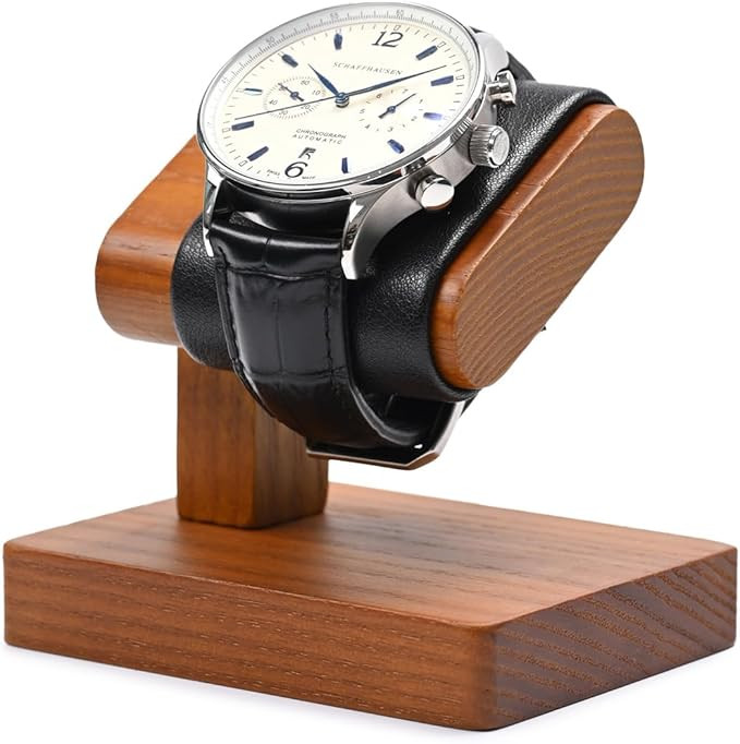 Solid Wood Single Watch Display Stand for Men Jewelry Watch Showcase Stand Display (Black) | Amazon (US)