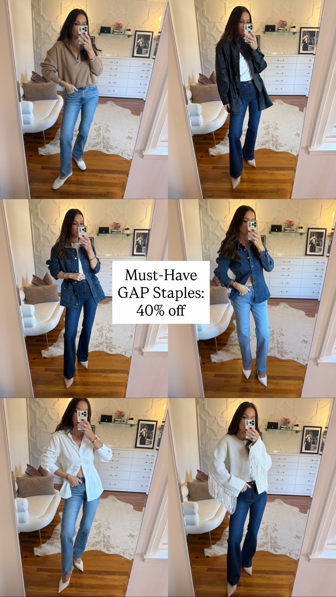Must have Gap staples 40% off for friends and family! I did my true size in all except the denim darted top I sized up one! 

@gap #gappartner #howyouweargap
