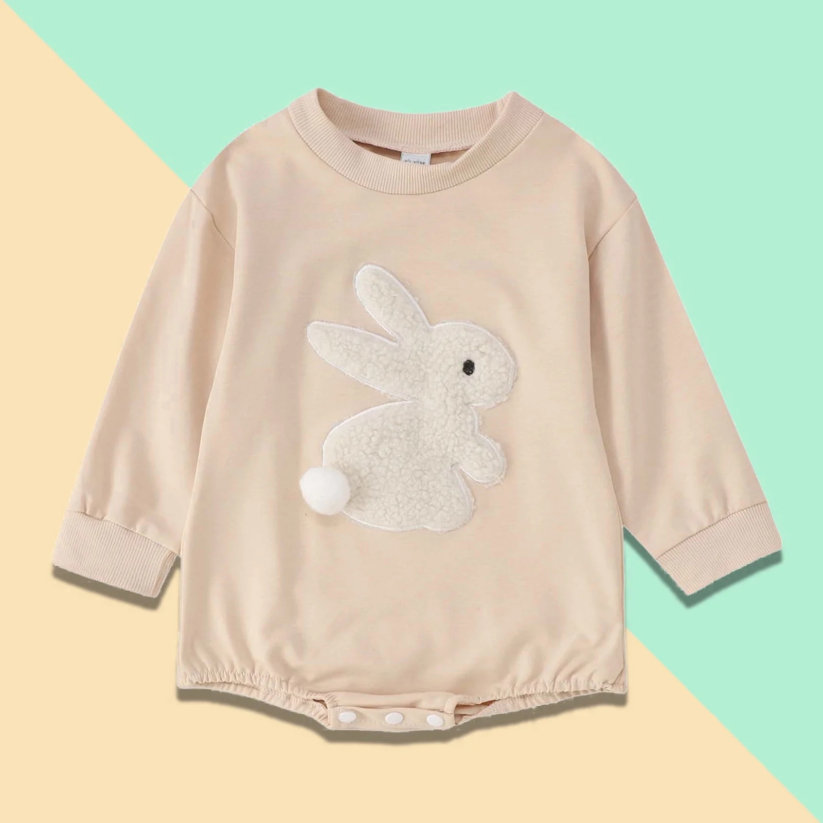 Baby Easter Outfit Bunny Embroidery Baby Girl Easter Romper Bodysuit Jumpsuit Clothes 0-3 Months | Walmart (US)