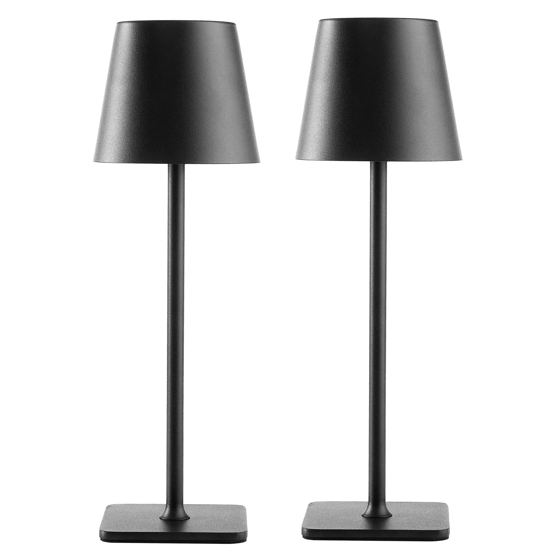 Mainstays 2 Pack Indoor/Outdoor Rechargeable 13" Table Lamp, Black | Walmart (US)