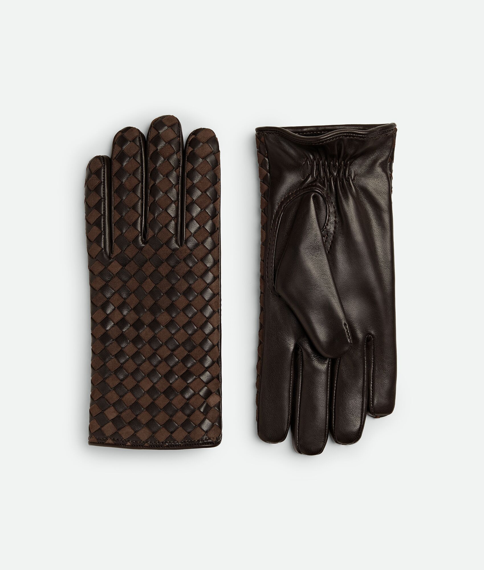 Intrecciato Leather And Suede Gloves | Bottega Veneta