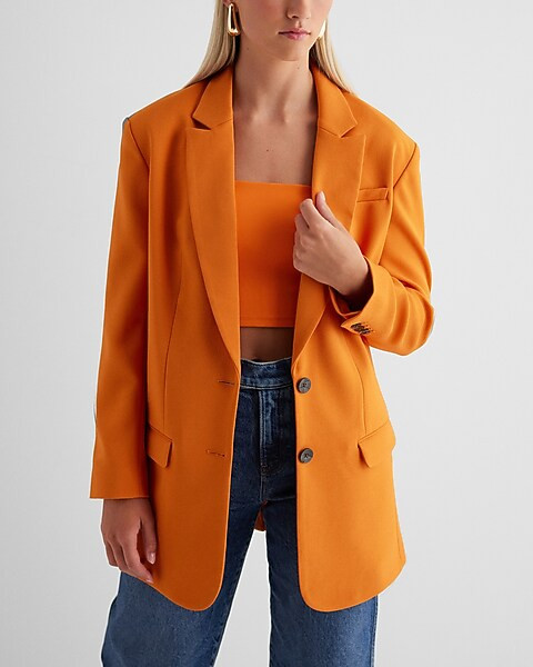 Twill Oversized Boyfriend Blazer | Express