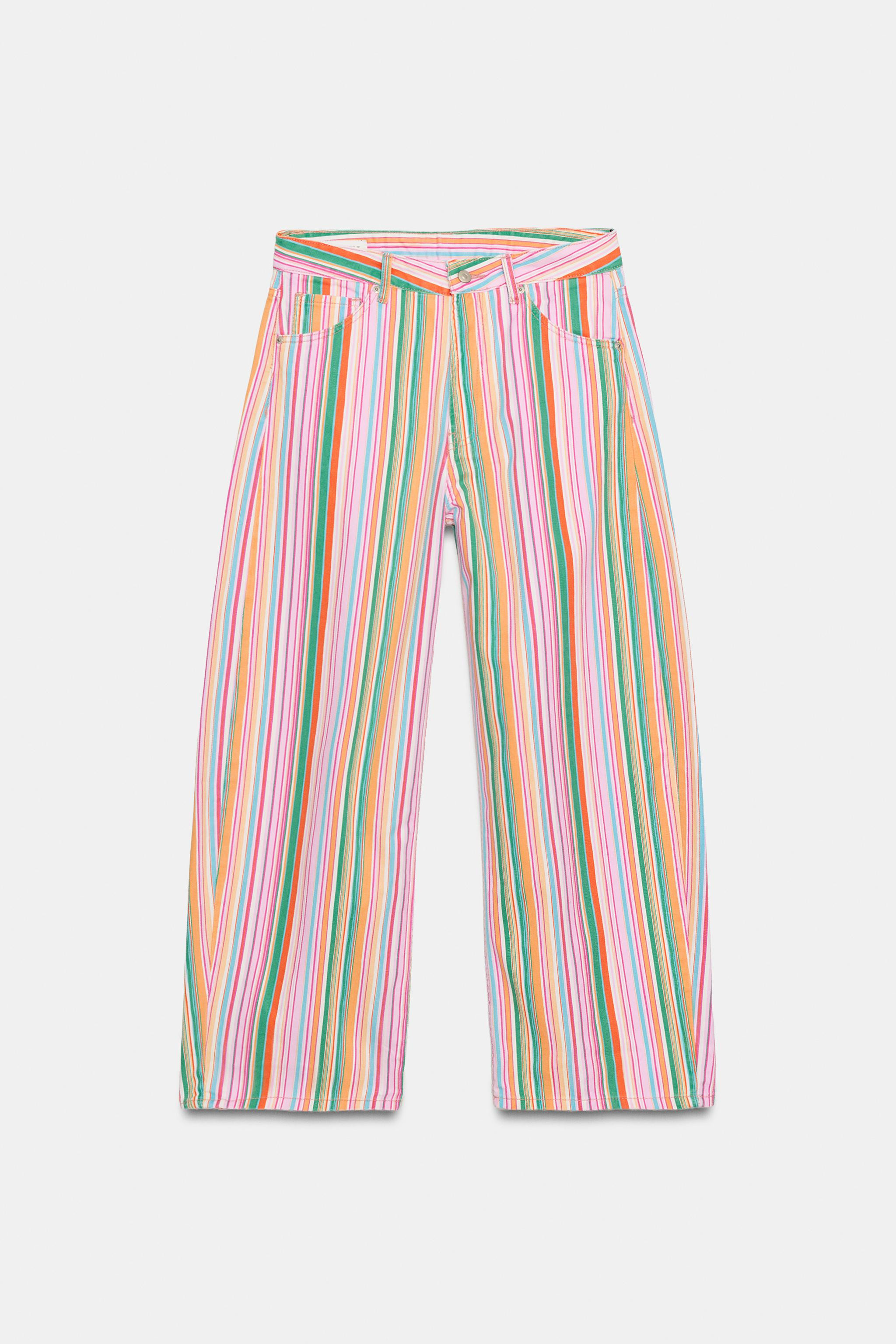 TRF MID-RISE STRIPED BAGGY JEANS | Zara US