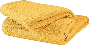 GLAMBURG 100% Cotton Thermal Blanket, Breathable Bed Blanket Queen Size, Soft Waffle Blanket, Que... | Amazon (US)