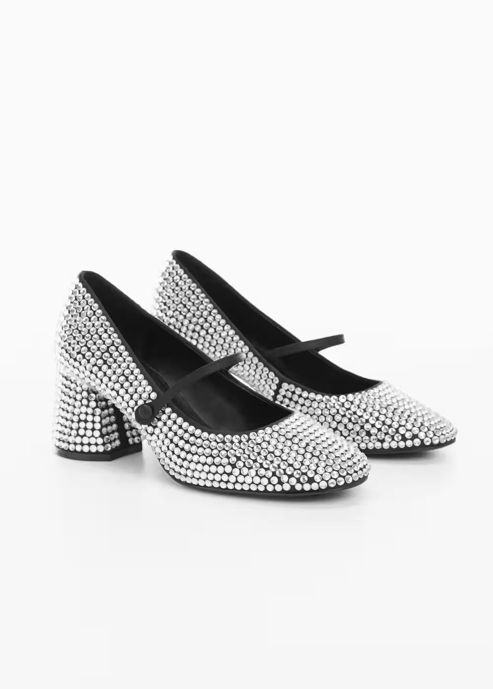 Rhinestone block-heeled shoe | MANGO (UK)