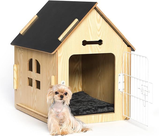 Dog House Indoor for Small Dogs or Cats, Cozy Wooden Design, Small Indoor Bed House, with Air Ven... | Amazon (US)