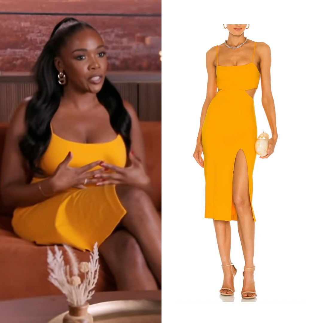 Jasmine Goode’s Yellow Cutout Confessional Dress 
