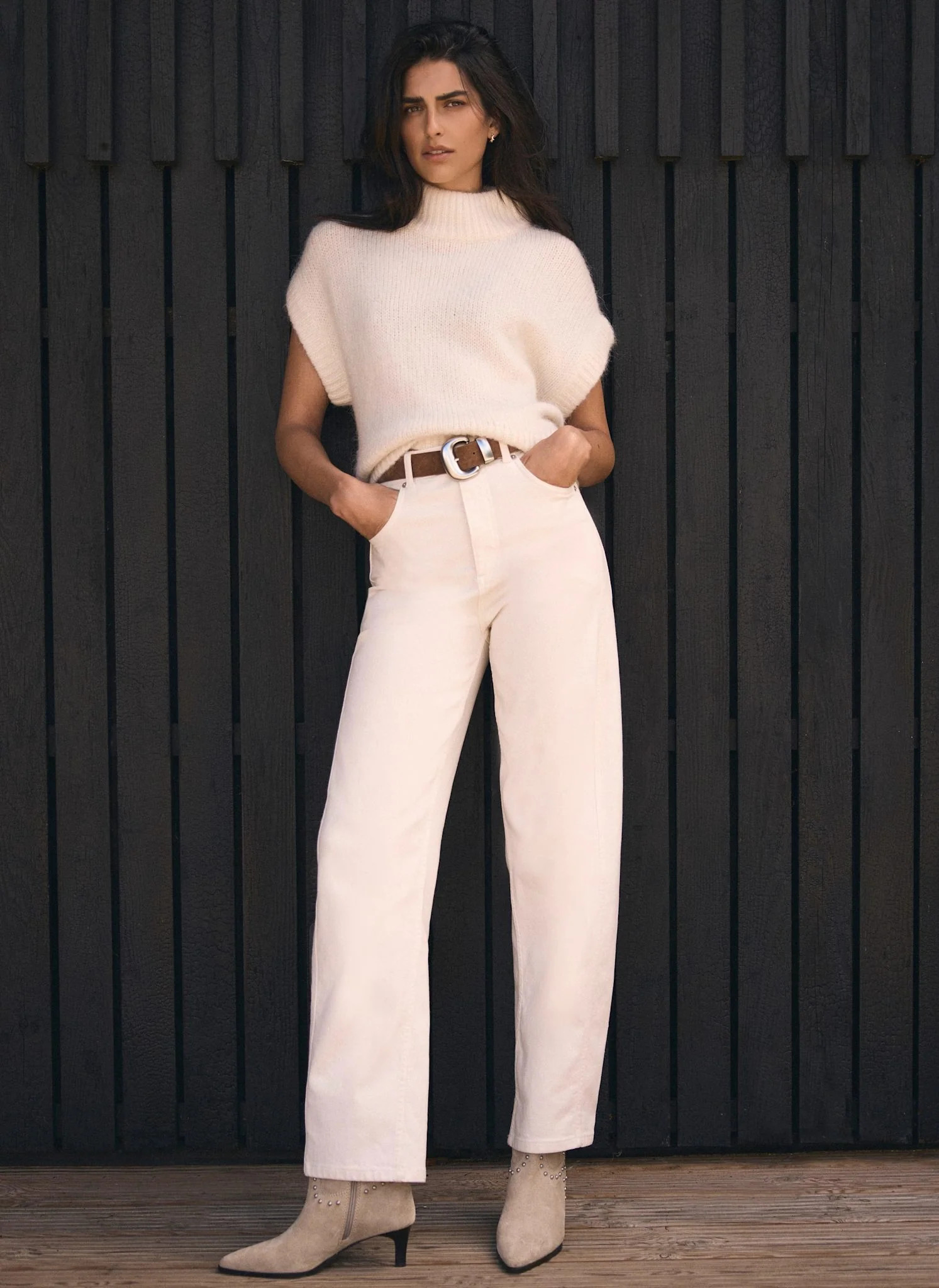 Cream Barrel Leg Jeans | Mint Velvet