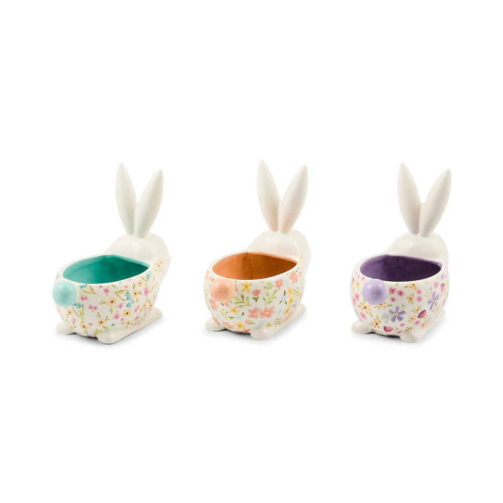 Posie Patch Ceramic Rabbit Candy Dishes, Set of 3 | MacKenzie-Childs