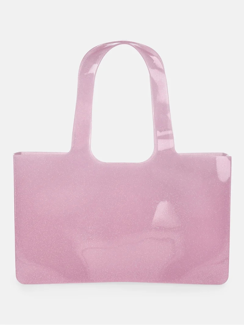 No Boundaries Women's Jelly Tote Bag, Pink Glitter | Walmart (US)