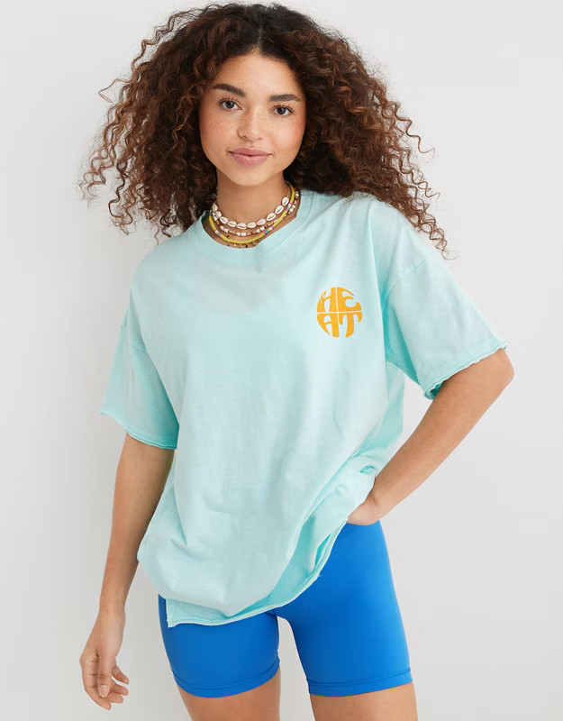 Aerie Graphic Oversized Boyfriend T-Shirt | American Eagle Outfitters (US & CA)