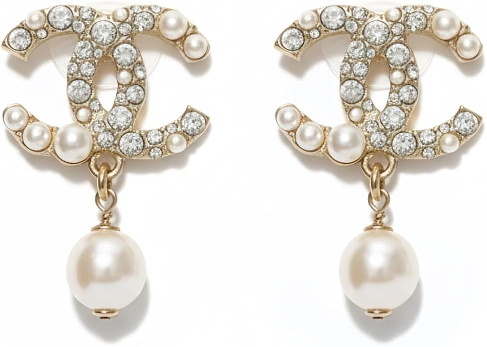 Crystal Pearl Dangle Earrings, Design with Dangling Pearl Accent, Gold Tone, Fashion Jewelry for ... | Amazon (US)