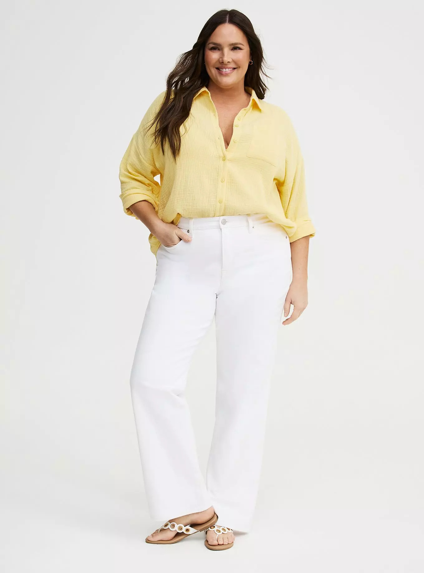 Cotton Gauze Drop Shoulder Shirt | Torrid (US & Canada)