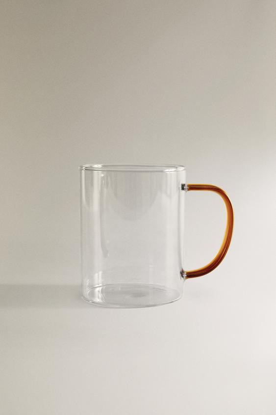 BOROSILICATE GLASS MUG WITH COLORED HANDLE | Zara US