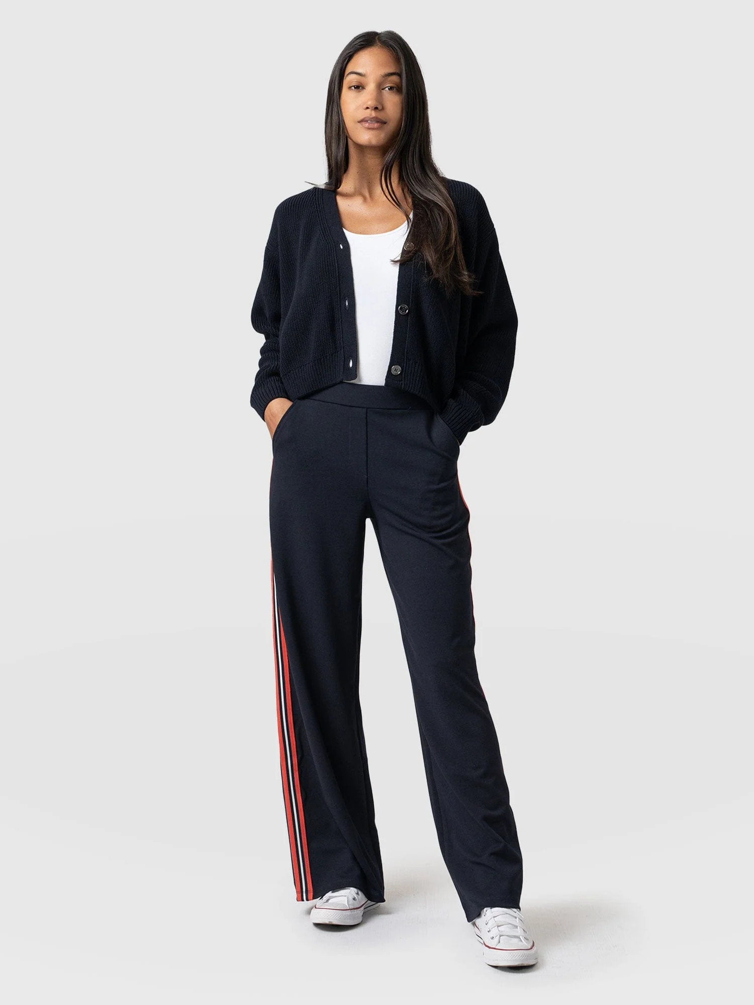 The Victory Pant - Navy/Red Stripe | Saint + Sofia