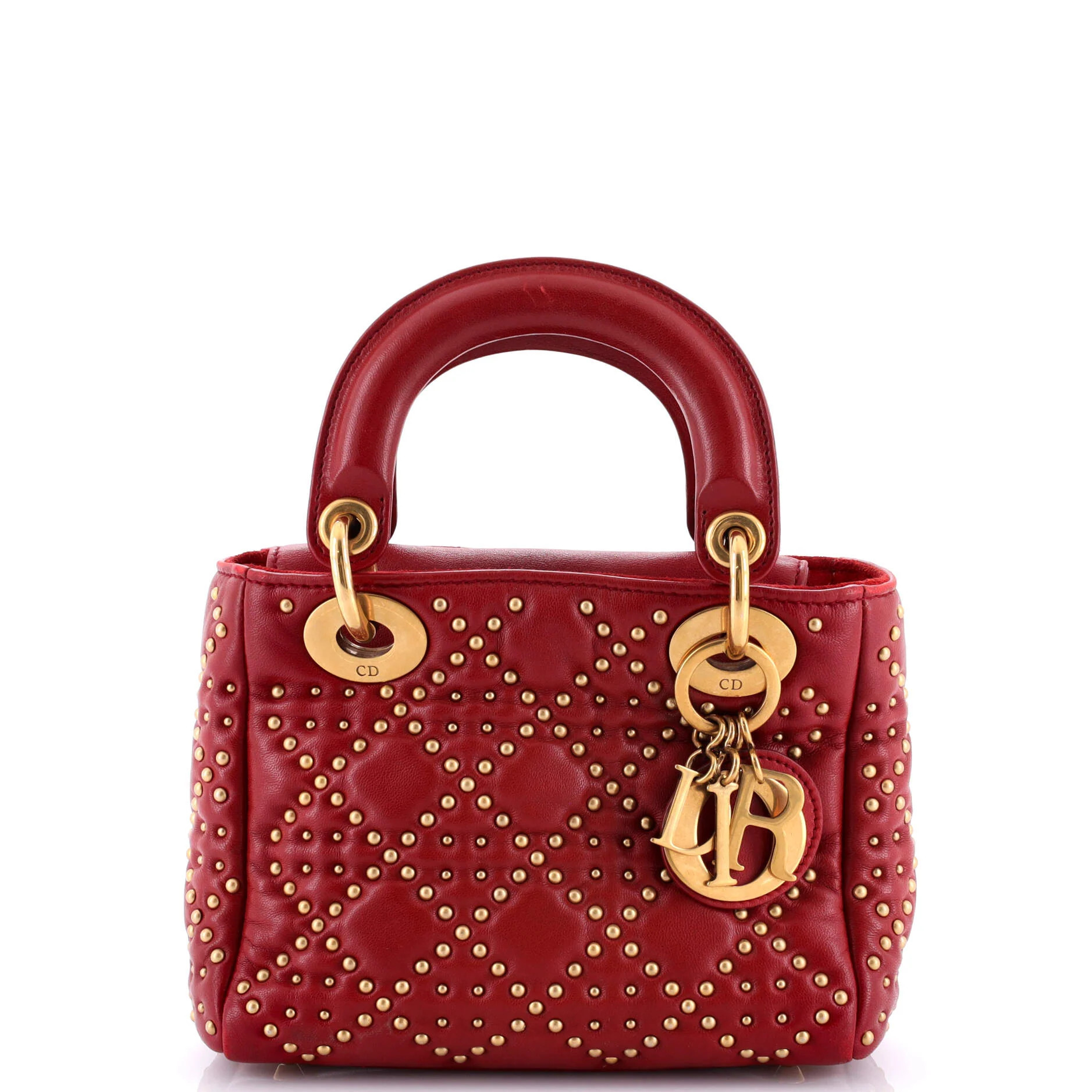Pre-Loved Christian Dior Supple Lady Dior Bag Cannage Studded Lambskin Mini | Zulily