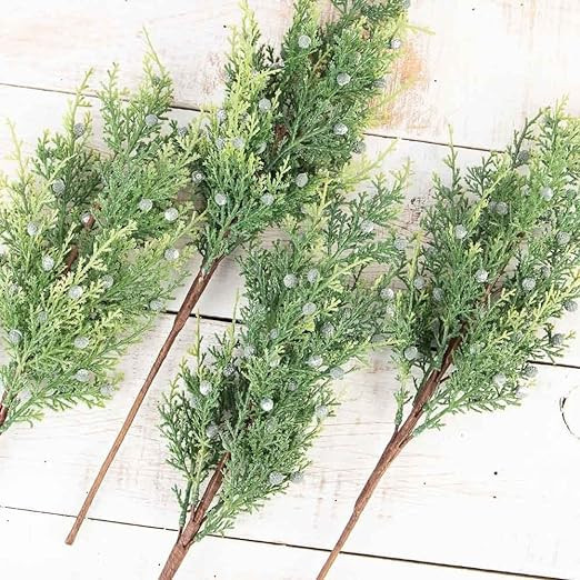 Factory Direct Craft Pack of 4 Artificial Juniper Cedar Sprays with Blue Berries - Christmas Gree... | Amazon (US)