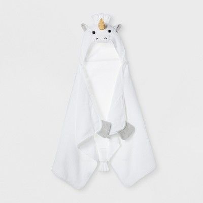 Unicorn Hooded Bath Towel White - Pillowfort™ | Target