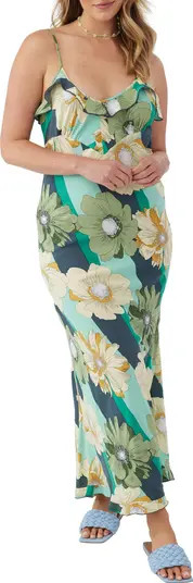 Ellis Floral Ruffle Maxi Slipdress | Nordstrom