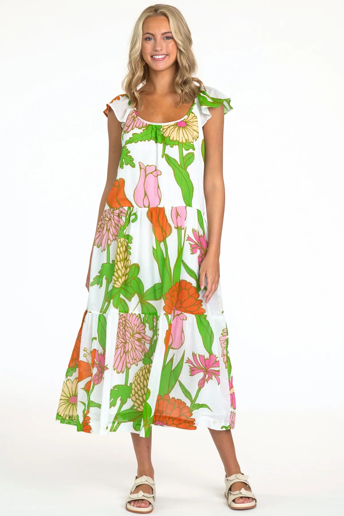 Milly Dress in Mod Floral Melon | Olivia James The Label