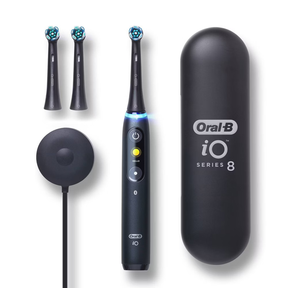 Oral-B iO Series 8 Electric Toothbrush with Replacement Brush Heads - Onyx Black - 3ct | Target
