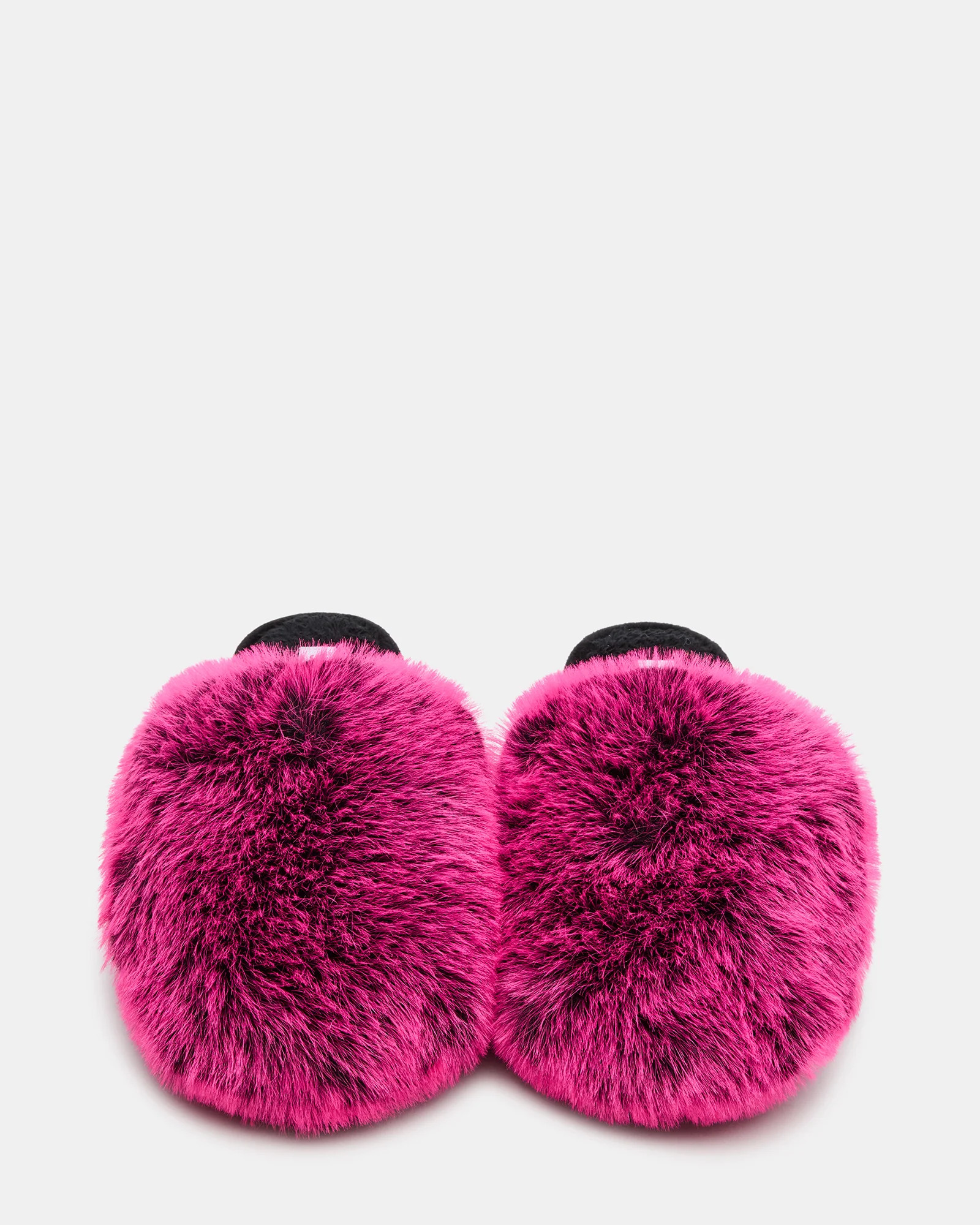 POOF Fushia Slip-On Faux Fur Mule Women's Flat | Steve Madden (US)