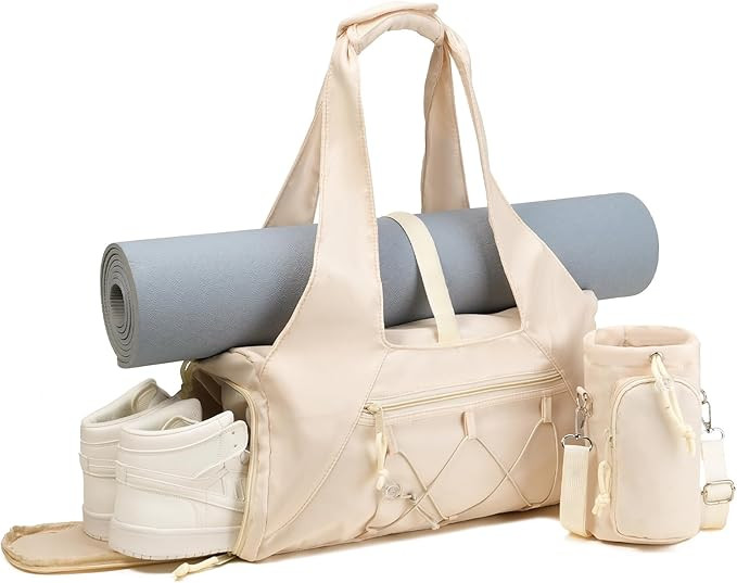 Handbag for Women Yoga Bag Large Capacity Yoga Pad Buckle with Shoe Compartment Water Bottle Spor... | Amazon (US)